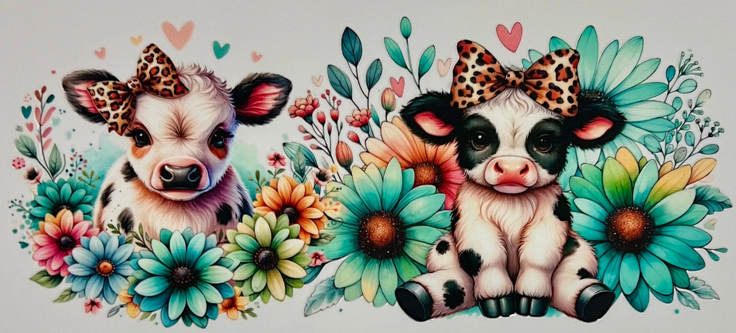 Cows with flowers