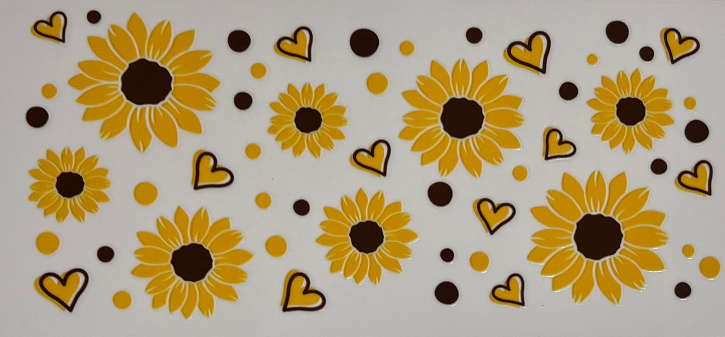 Sunflowers with hearts