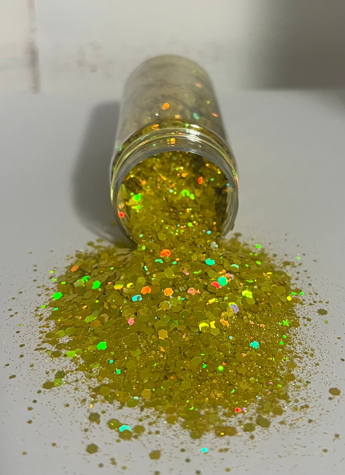 Yellow holographic glitter