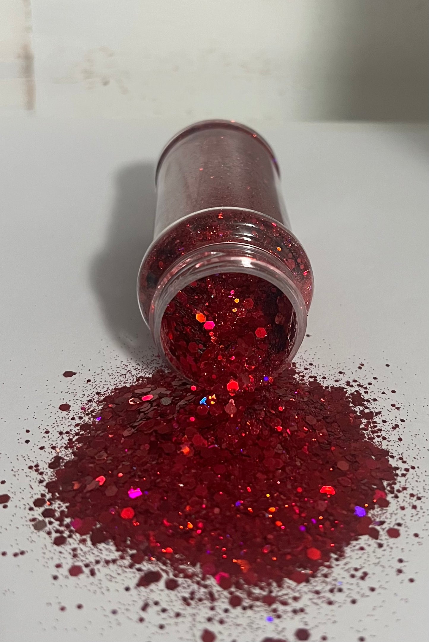Red pink holographic glitter