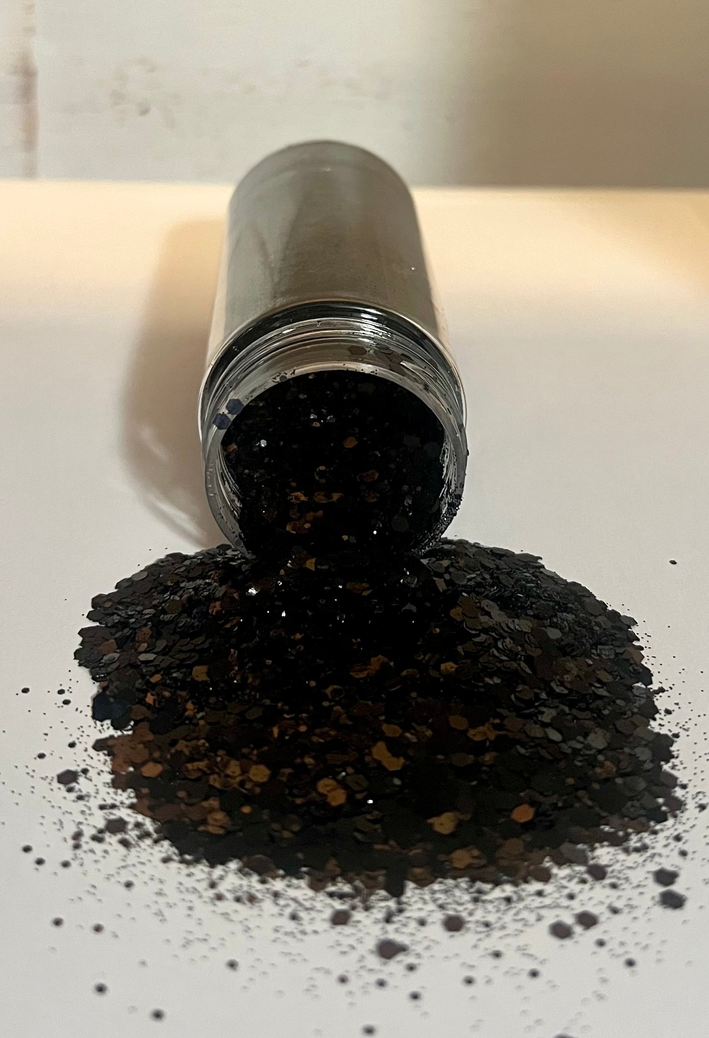 Black chunky glitter