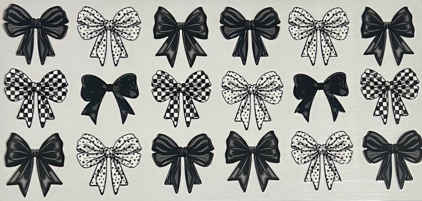 Black checkered bows