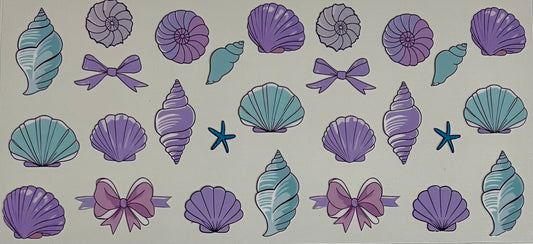 Bows and shells blue and purple