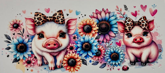 Piggies with sunflowers