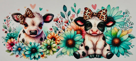 Cows with flowers