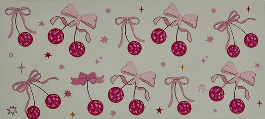 Cherry disco balls with bows