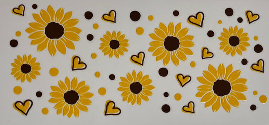 Sunflowers with hearts