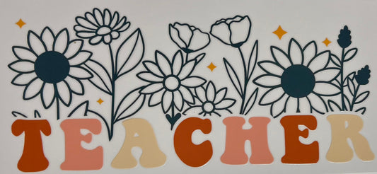 Teacher with flowers