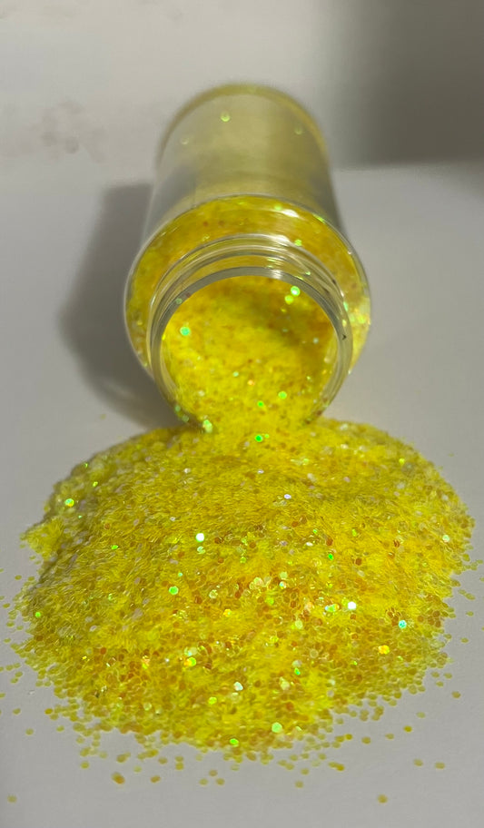 Yellow iridescent glitter
