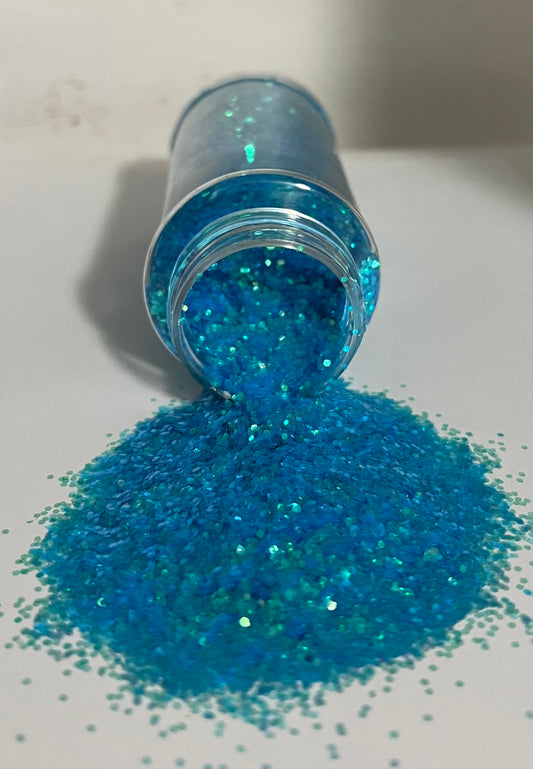 Blue iridescent glitter