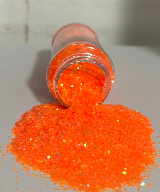 Orange iridescent glitter
