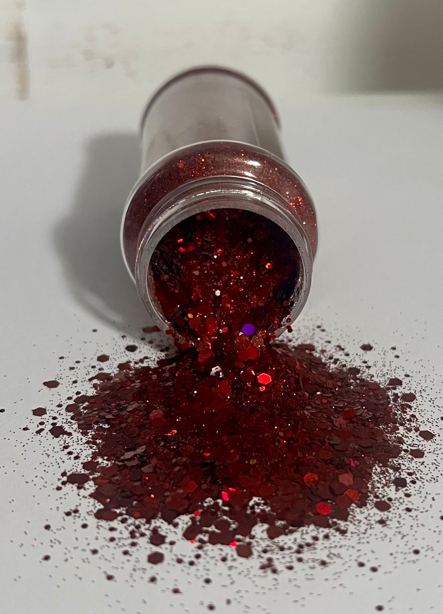 Deep red holographic glitter