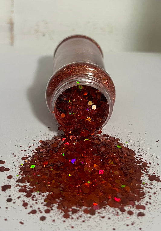Burnt orange holographic glitter