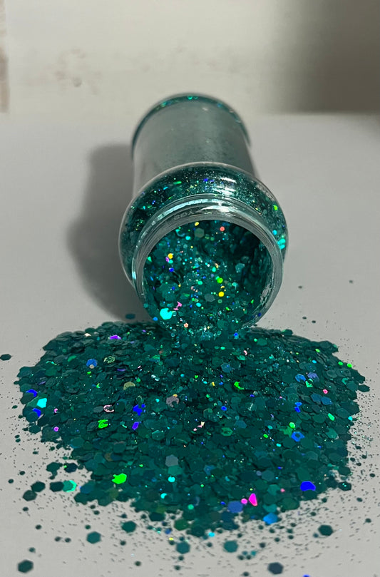 Light teal holographic glitter