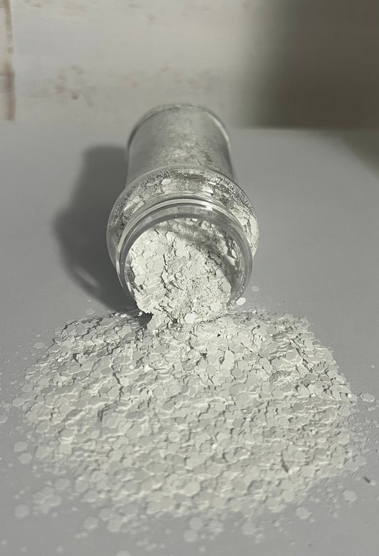 White chunky glitter