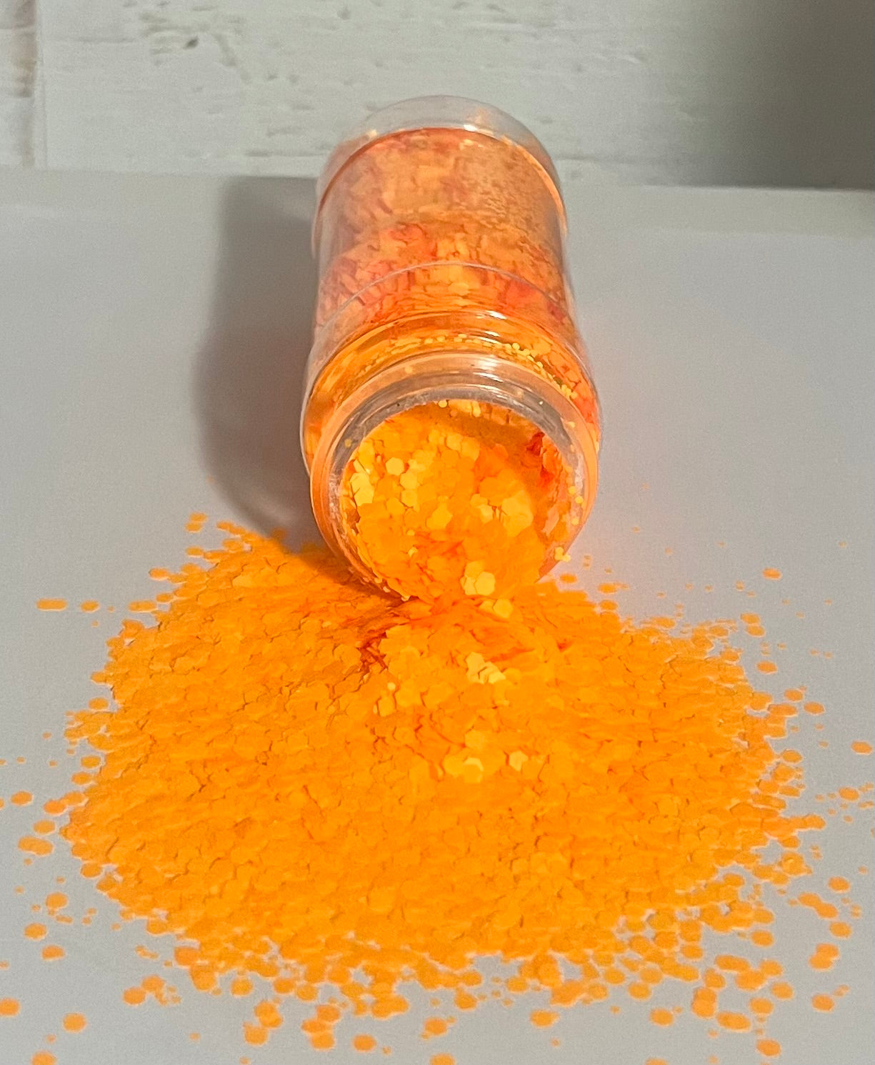 Neon yellow orange chunky glitter