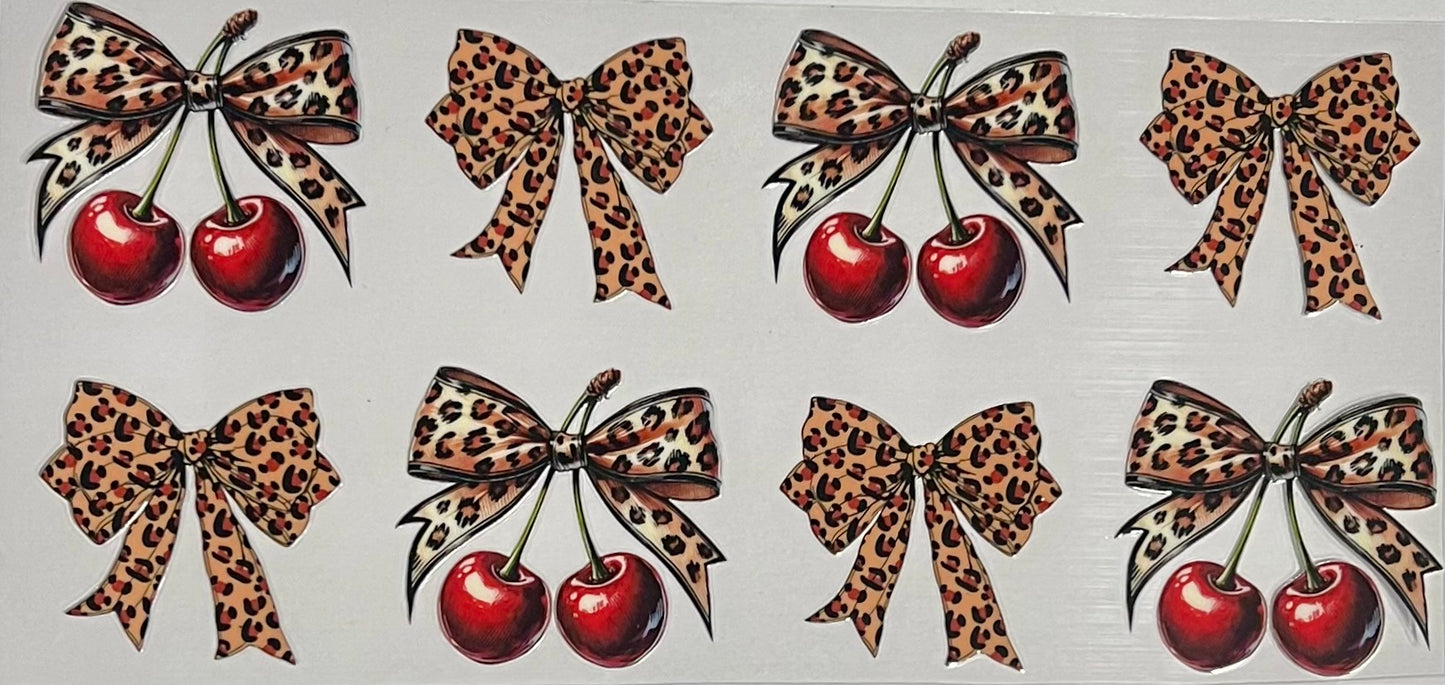 Cheetah bows and cherries