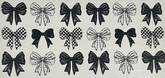 Black checkered bows